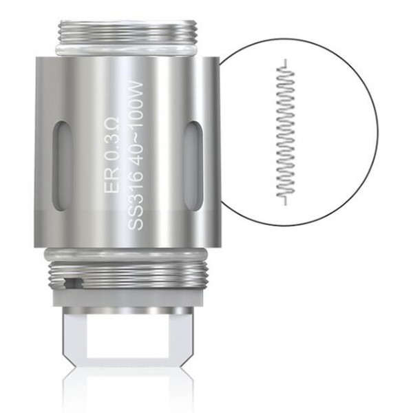 5PCS-PACK Eleaf MELO RT 22 ER SS316 Coil Head 0.3 Ohm